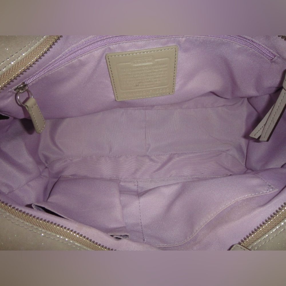 Coach-Hampton Metallic Pink/Beige Laguna Tote - Picture 5 of 16
